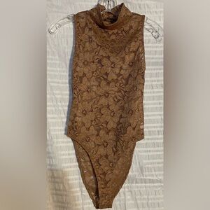 Zara Lace Bodysuit in Golden Brown size S